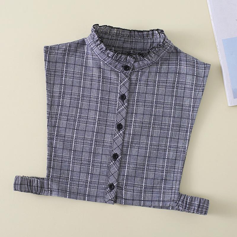 Women Cotton Printed Detachable Lapel Fake Collar Shirt White Ruffles False Collar Woman Removable False Blouse Nep Kraagie