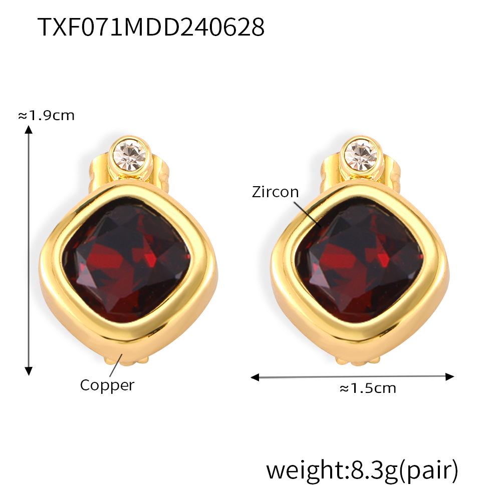 Chic Style Jewelry Set with Interchangeable Zircon - Unique Copper Design