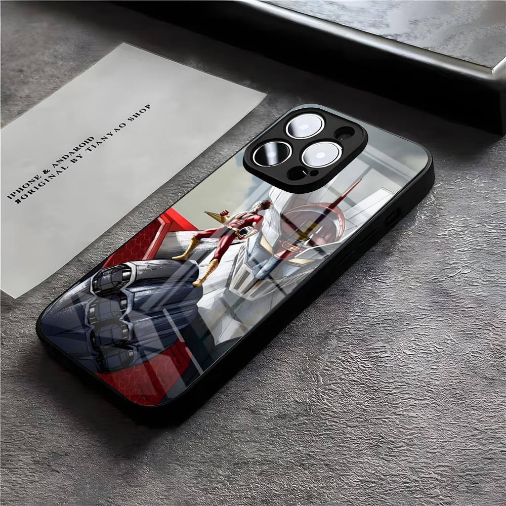Manga Mazinger Z Anime Phone Case For IPhone 17 Air 16 E Pro Max 15 14 13 Mini 12 Pro 11 Max Plus Black Glass Cover
