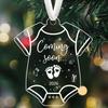 2D Flat,2026 Baby Shower & Pregnancy Announcement Decoration - Transparent Acrylic Hanging Ornament with "Coming Soon"Footprints