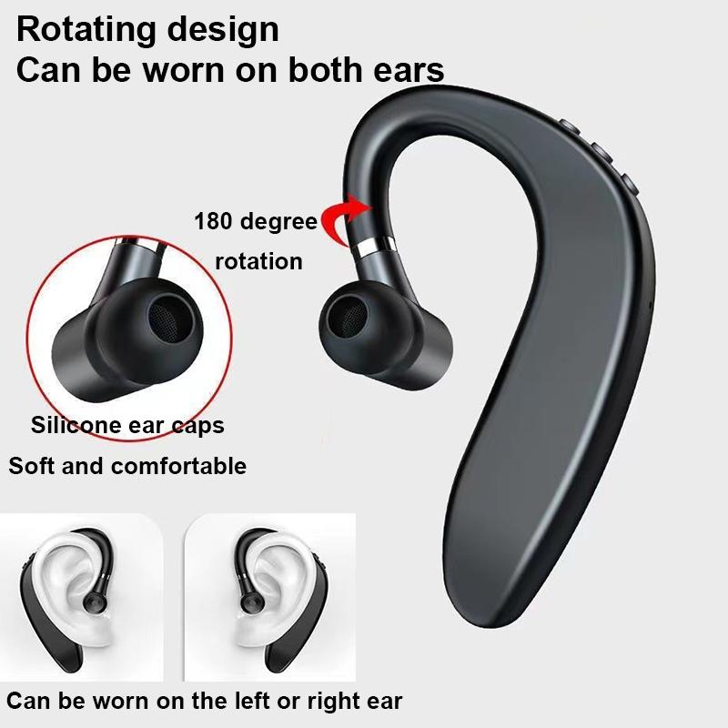 Bluetooth Earphone Single-ear Wireless Headphone In-ear ENC Noise Cancelling Earbuds HD-Call HiFi Headset Sport Works Handsfree