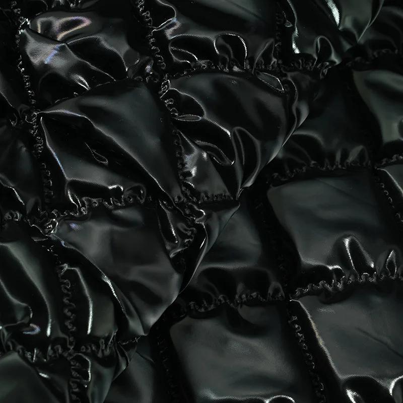 1 Yard PU-Leder Quiltstoff Ultraschall-Prägung Gesteppte Baumwollstoffe für DIY Nähen Kleidung Gepäcktaschen 137cm Breite