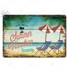 Beach Tin Sign Plaque Metal Vintage Summer Metal Wall Sign Beach Decor for Beach Bar Beach House Seaside Decorative Plate