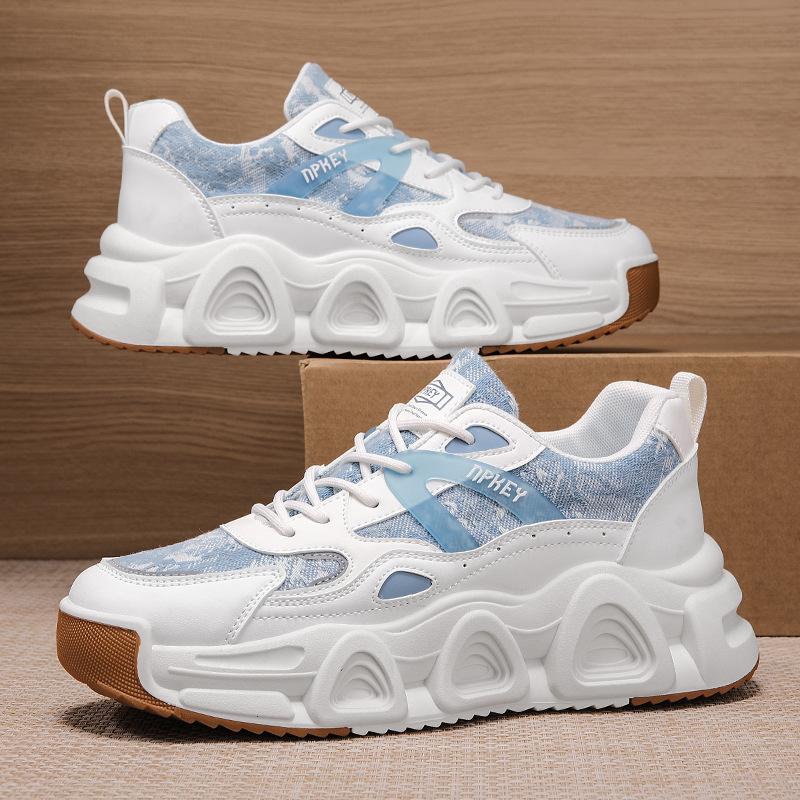 Summer new outdoor mesh breathable casual sports shoes student thick-soled heightening dad shoes