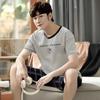 Men's Short-Sleeve Cartoon Pajama Set with Shorts