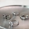Light Luxury Women'S Niche Design Sense, High Sense, Exquisite Cold Wind, Diamond-Encrusted Zir*****Pen Ring Set, French Style
