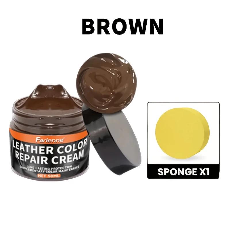 Lederfärbepaste-drei Farben(weiß,braun,schwarz),geeignet für Schuhe, Taschen, Sofas - Reparatur, Wiederherstellung von verblasstem und zerkratztem Leder