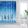 Merry Christmas Shower Curtains New Year Santa Bathroom Decor Bath Curtain Cartoon Snowman Elk Bath Bathroom Curtains