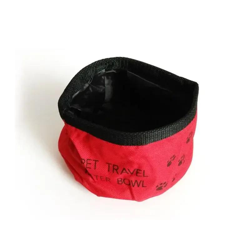 

Water Fabric Travel Dog Oxford Feeder Dish Food Cat Outdoor Puppy Bowl Pet Collapsible Folding красный