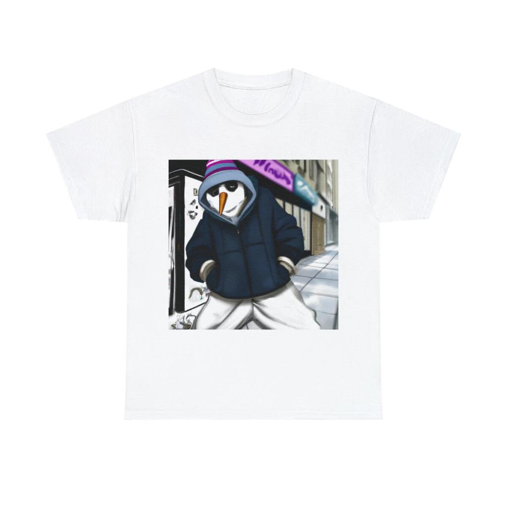 Hip Hop Snowman T Shirt Unisex Adult Funny Rap Tee Streetwear Graphic Christmas