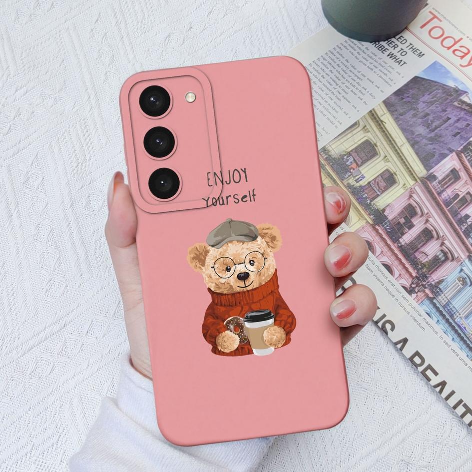 

Чехол для Samsung Galaxy S20 S21 Plus FE S22 S23 + Ultra Note 20 Ultra, противоударный силиконовый чехол с милым медведем для Samsung S23, чехлы, бамперы, Fundas Samsung S20 FE