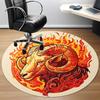 1pc Ram Flames Office Round Area Rug,  Mat Suitable For Office, Under Office Chairs Bedroom Living Room Home Decor, Room Deco
