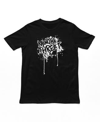 26 Minor Threat Drip Logo T Shirt Mens Rock and Roll Music Classic Band Tee Black Unisex T-Shirt