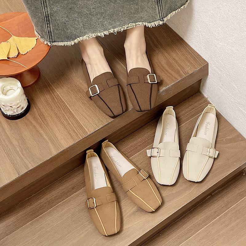 Fashion Square Toe Flats Women Loafer Shoes Shallow Soft Casual Boats Shoes Summer 2024 Walking New Sandals Dress Cozy Mujer Zapatos