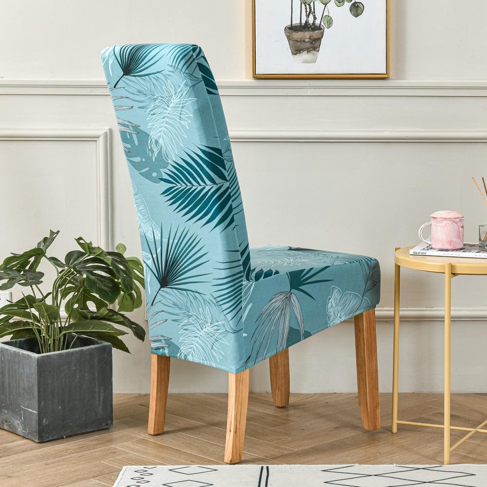 High Back Printed Elastic Large Diagonal Chair Cover Hotel Home Restaurant Chair Cover