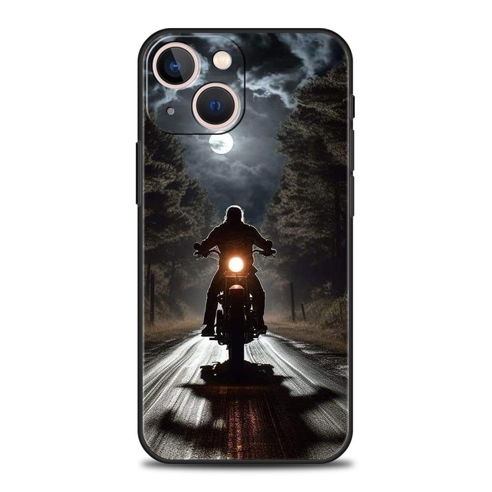 Moto Cross Motorcycle Sports Phone Case For iPhone 17 16 15 Pro Max 11 12 13 14 7 8 Plus SE 2020 X XR XS Cover Soft Black