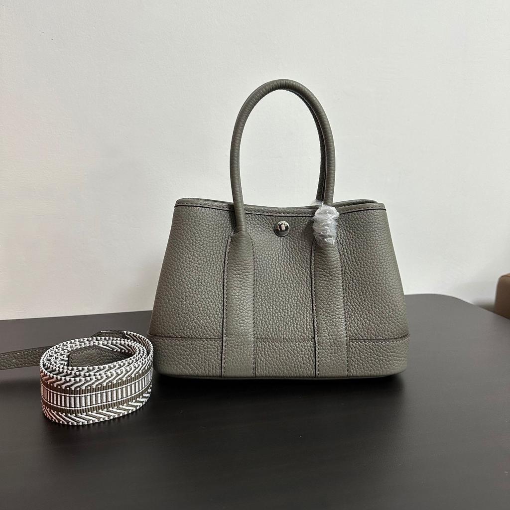 Top Layer TC Cowhide  Mini Garden Bag Genuine Leather Tote Bag Single Shoulder Crossbody Handbag Wide Shoulder Strap Women's Bag