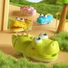 Juguete de Cocodrilo de Cuerda Sin Pilas Cocodrilo que se balancea y gatea Juguete Educativo Interactivo de Animal con Mecanismo de Reloj para Niños Pequeños Niños Niñas
