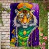 Metal Poster Tiger Masquerade Retro Wall Decor for Bar