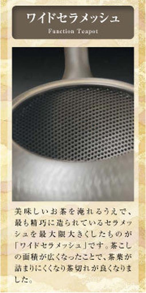 J-kitchens New Tea Pot, Tokoname Ware, Wide Ceramesh Mesh, Teapot with Strainer, 350cc, Made in Japan