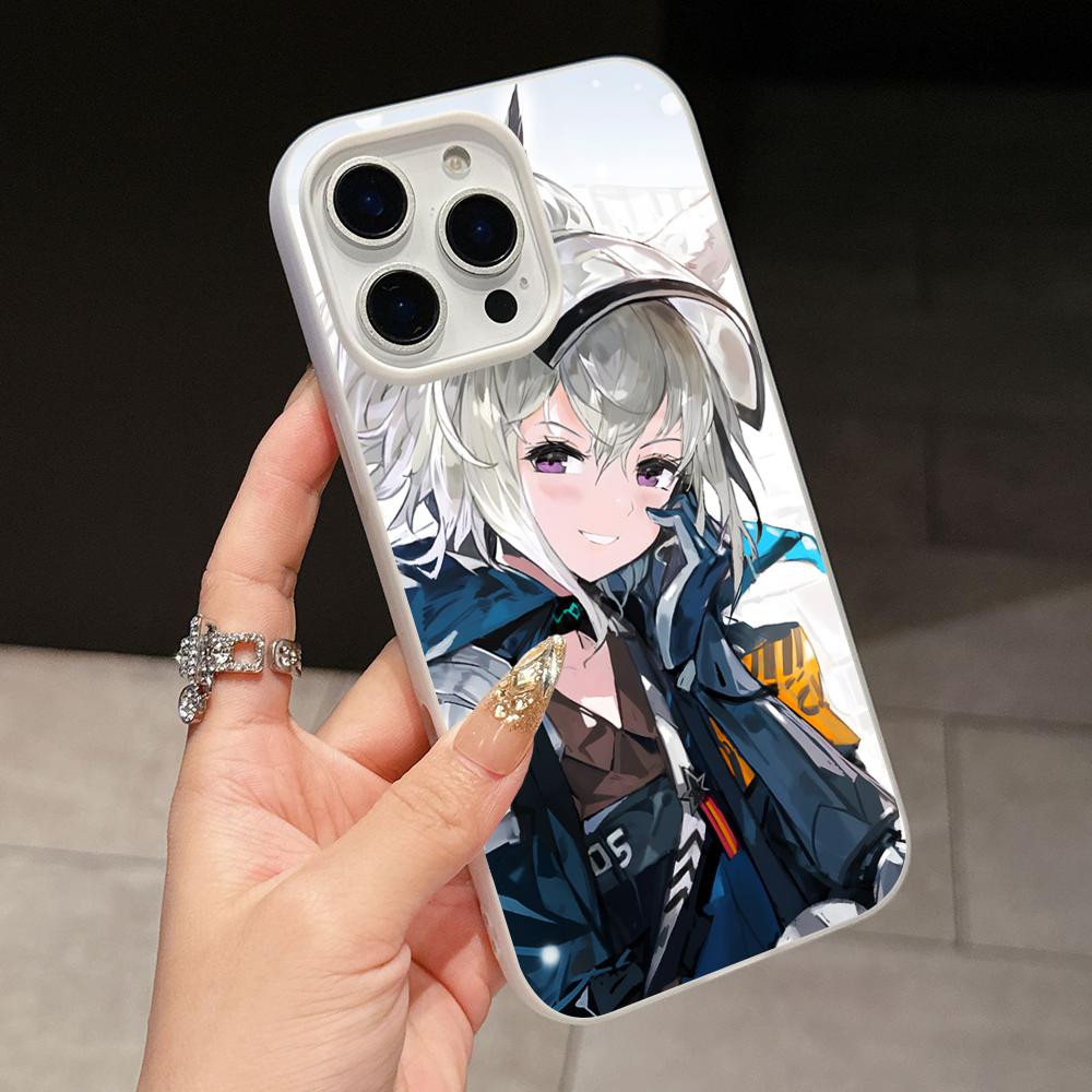 Arknights Grani Jelly Doppelschicht Weiß Handyhülle für iPhone 17 16 15 14 13 12 11 Air Pro Max Plus Schutz