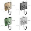 Luxury Hook Stainless Steel Kitchen Bathroom Hook Non-Perforated Metal Hook Strong Traceless Door Self-Adhesive Hanging Hook