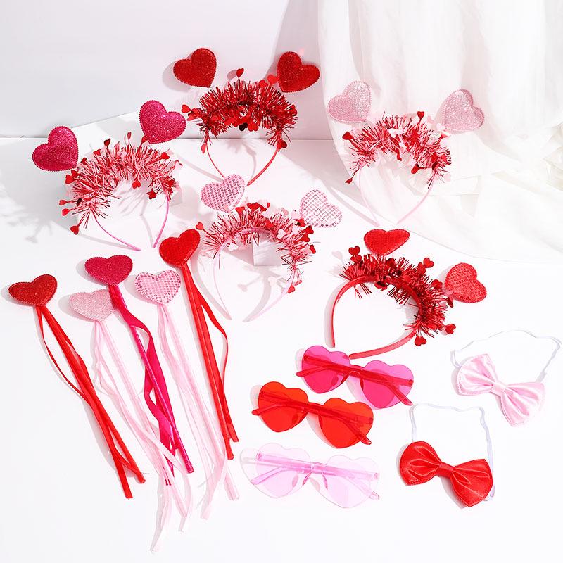 Valentine's Day Red Heart Headband Hair Clip - Wedding & Party Photo Prop