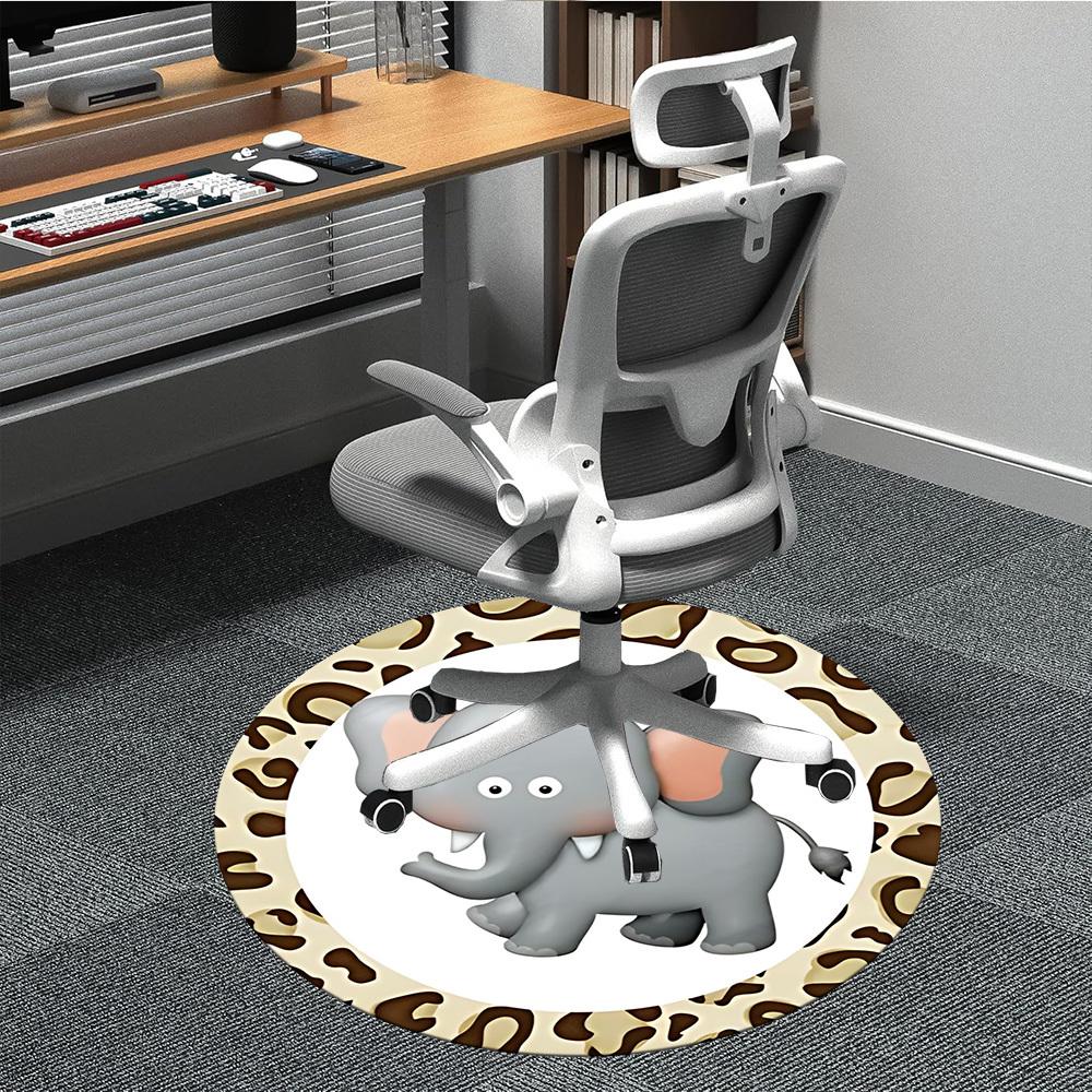 1 ks Kobercový podložka ElephantChair pro kancelář, Vnitřní protiskluzový omyvatelný koberec z polyesterových vláken, Podložka do kanceláře, Lze prát v pračce