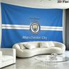 Manchester City FC Logo Wall Tapestry Aesthetic Wall Hanging Printed Fabric Blanket Decorative Tapestries for Bedroom Living Room Home Decor