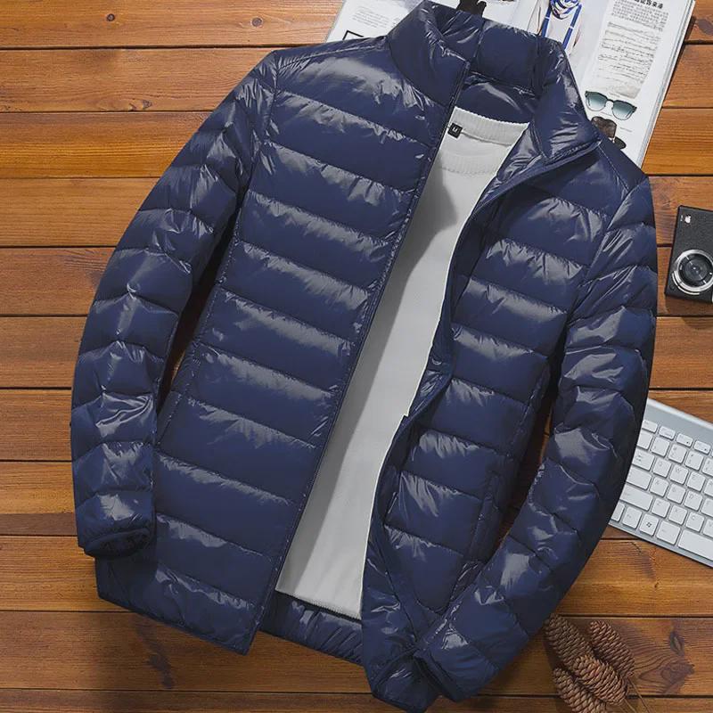 2023 Herren Slim Fit Leichte Winter Daunen-Baumwolljacke mit Stehkragen