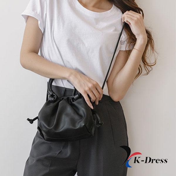 Kabelka přes rameno s řasením a knedlíčky (2 barvy)