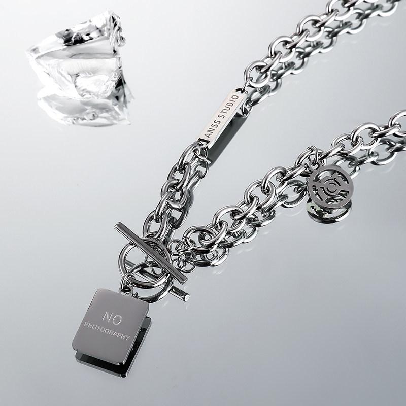 Men's Trendy Titanium Steel Clavicle Necklace - High-End Hoodie Chain for Men & Boys