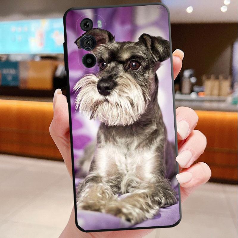 Phone Case For Motorola Edge 50 40 Pro 60 50 40 30 Ultra Neo Fusion Moto G85 G72 G53 G54 G84 G13 G32 Schnauzer Puppy Dog Art