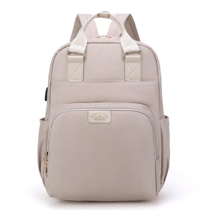 

Summer Portable Dual Shoulder Large Capacity Multifunctional Mother and Baby Bag with Anti-theft Properties бежевий