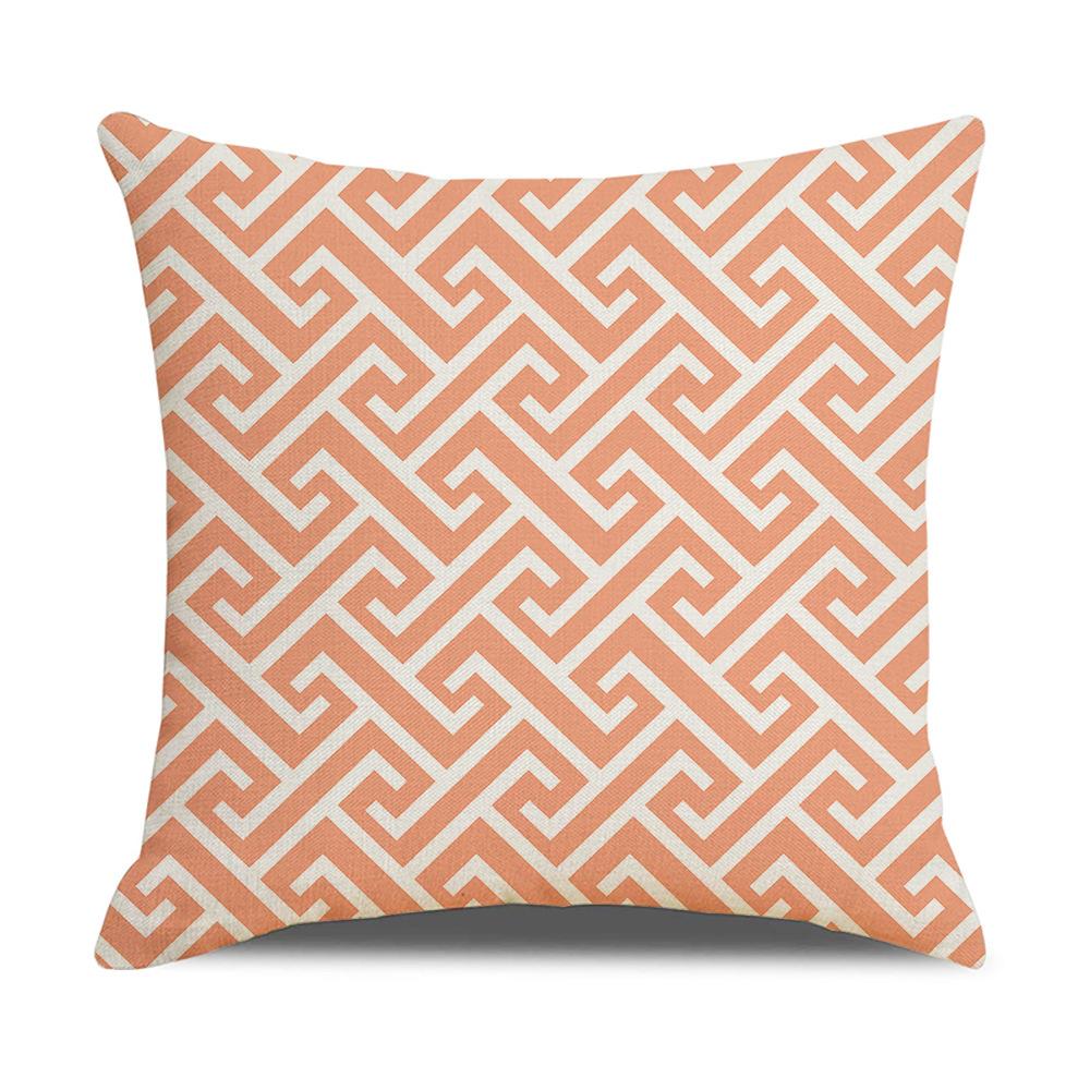 Nordic Geometric Decorative Pillow Sofa Cushion Cover Modern Home Decor Square Pillowcase Peach Skin Pillowcase