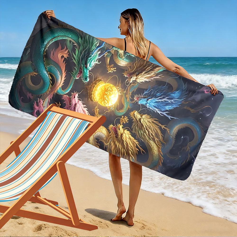 "Majestic Dragon Gathering" A must-have beach towel for beach travel
