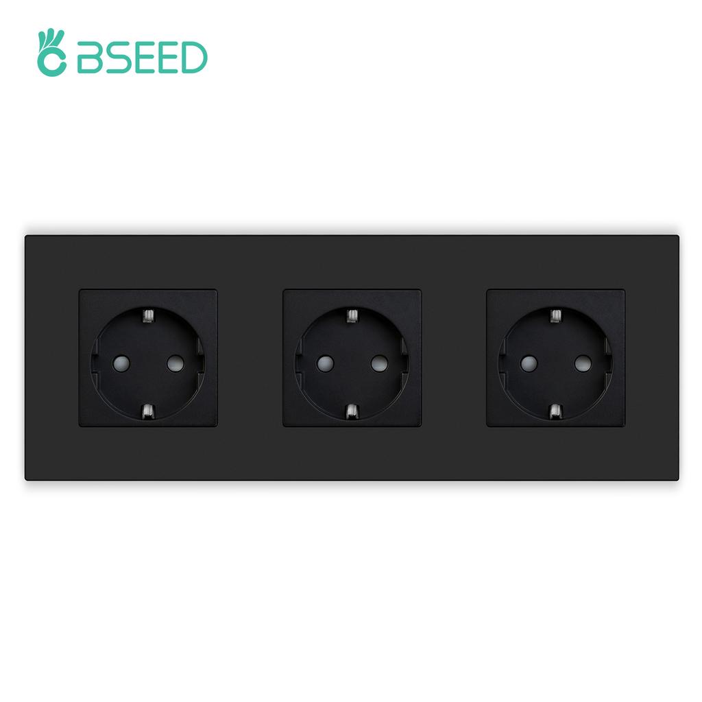 BSEED Einzelne EU-Wandsteckdose Doppel-USB-Steckdosen Typ C Dreifache Steckdosen Vier Steckdosen USB-C-Anschluss 2,1A Kunststoffrahmen