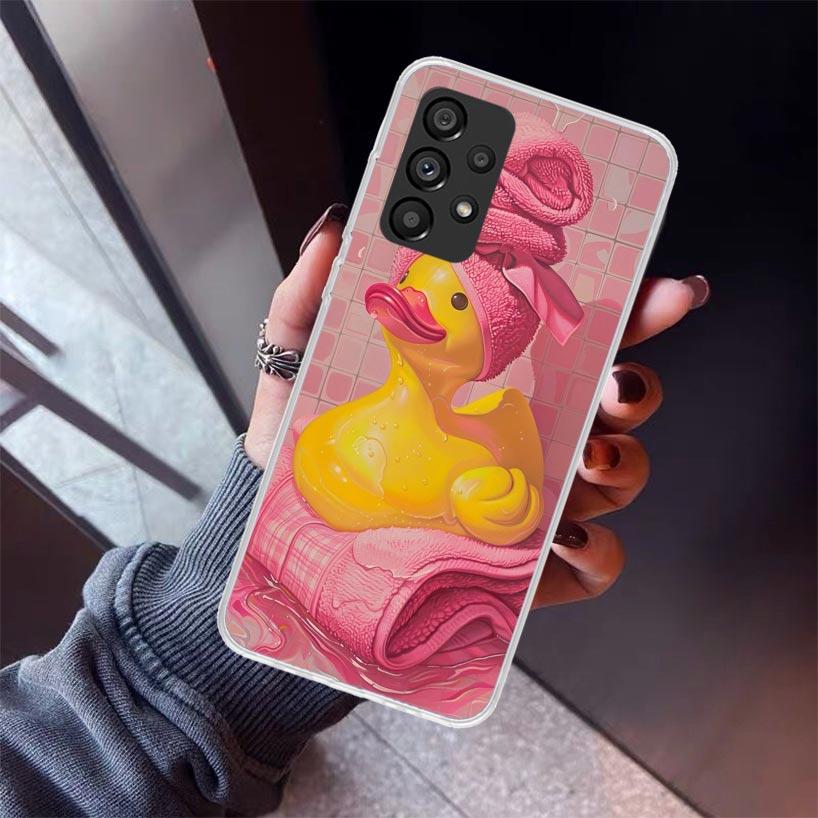 Rubber Ducks Swimming Pool Phone Case For Samsung Galaxy A12 A52S A42 A32 A22 A51 A50 Note 20 Ultra 10 S10 Plus A71 A70 A31 A30