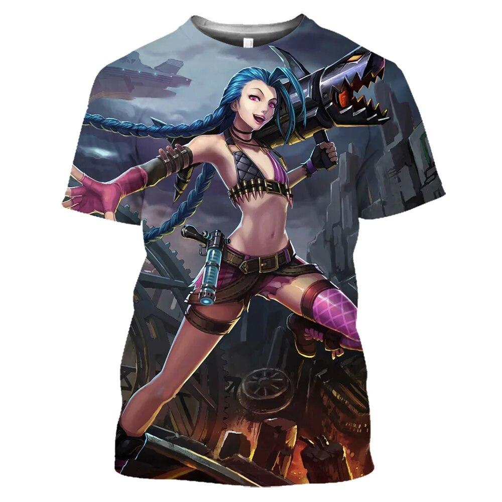 Anime LoL Arcane T Hemd Männer Frauen Mode League Of Legends 3D Druck T-shirt Kinder Hip Hop Tops Tees Junge t-shirt Spiel Camiseta