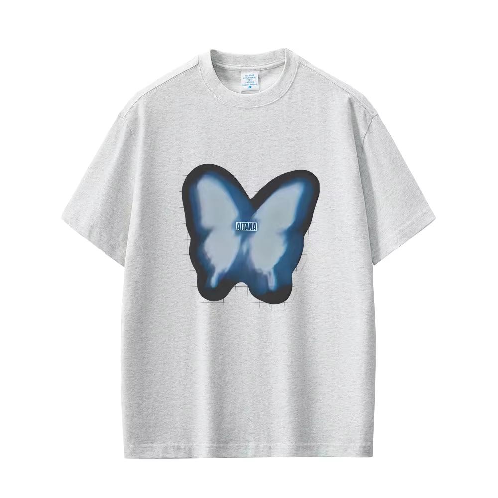 Aitana Butterfly Graphic T-shirt CUARTO AZUL T Shirt Men Women Fashion Pop Music Oversized Streetwear Male Vintage Casual Tshirt