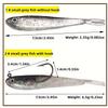 FTK  Gray Fish Shaped Bait | Bionic Fork Tail Soft Bait, Suitable for Freshwater and Seawater Fishing, PVC Material, Including
