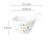 300ml Korean Style Ceramic Coffee Cup Sugar Needle Pattern Breakfast Cup with Handle Heat Insulation Mug Birthday Gift Water Cup