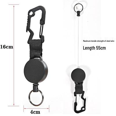 Stainless Steel Retractable Keychain with Anti-theft and Anti-lost Features