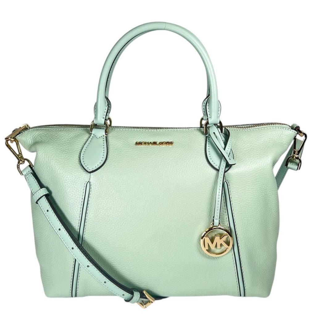 Michael Kors Satchel Shoulder Bag Handbag Cowhide Light Green Women 35S0GYZS3L Used