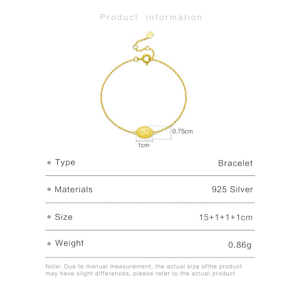 ANDYWEN 925 Silver Gold Virgin Mary Charm Chain Bracelet Luxury Women Fashion Exquisite Fine Punk Jewelry