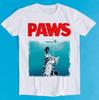 Paws Jaws Cat Fun Funshirt Funny Kitten Kitty Katze Weiße Hai Meme Funny Style Unisex Gamer Cult Movie Music Gift Tee T Shirt K930