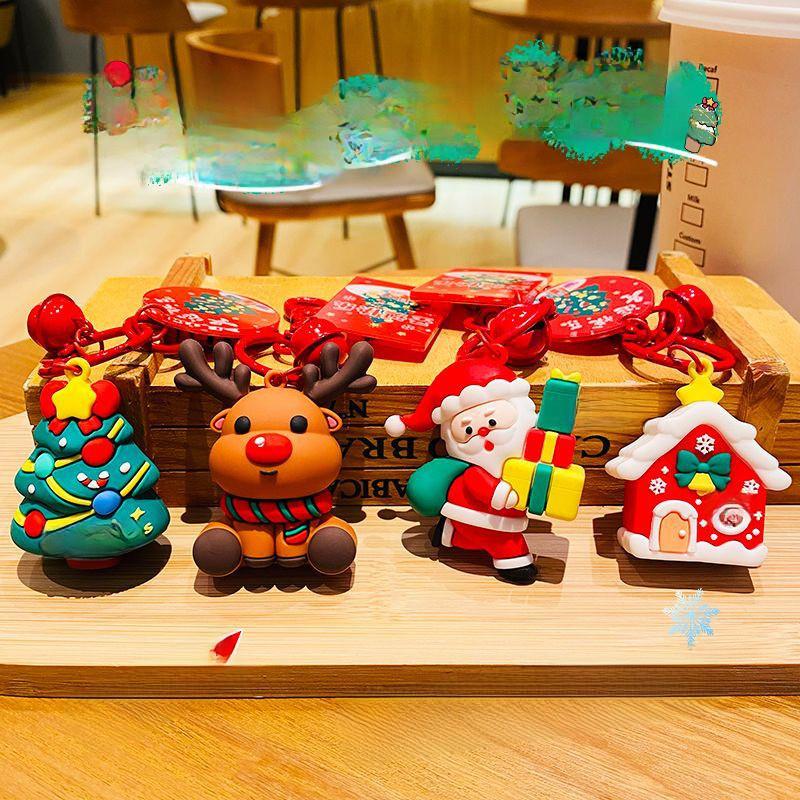 Santa Claus Cute Keychain Festive Silicone Accessory Ideal For Parties Christmas