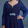 European Cross-Border New Evening Dress, Plus-Size Sequined Long-Sleeve Elegant Gown for Parties and Banquets