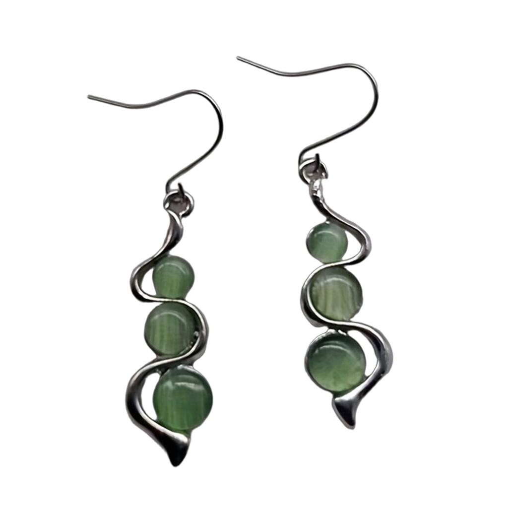 Stilvolle Hängeohrringe mit Katzenaugen-Edelsteinen Bunte Opal-Hängeohrringe Valentinstags-Schmuck Ohrschmuck