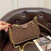 Scrub Small Retro Hand Bag Diagonal Cross Chain Letter Monochrome Fashion Shoulder Bag